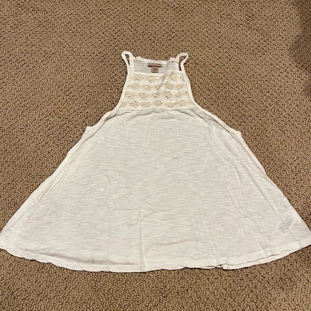 White high neck tank top